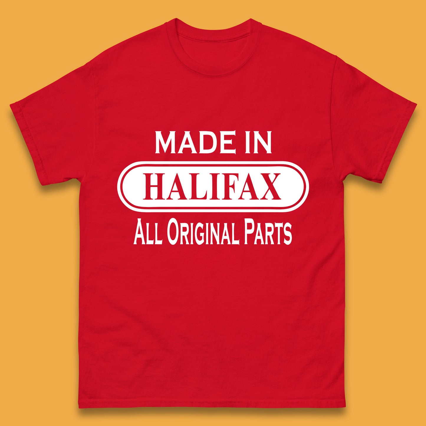 Made In Halifax All Original Parts Vintage Retro Birthday Town in  West Yorkshire, England Gift Mens Tee Top