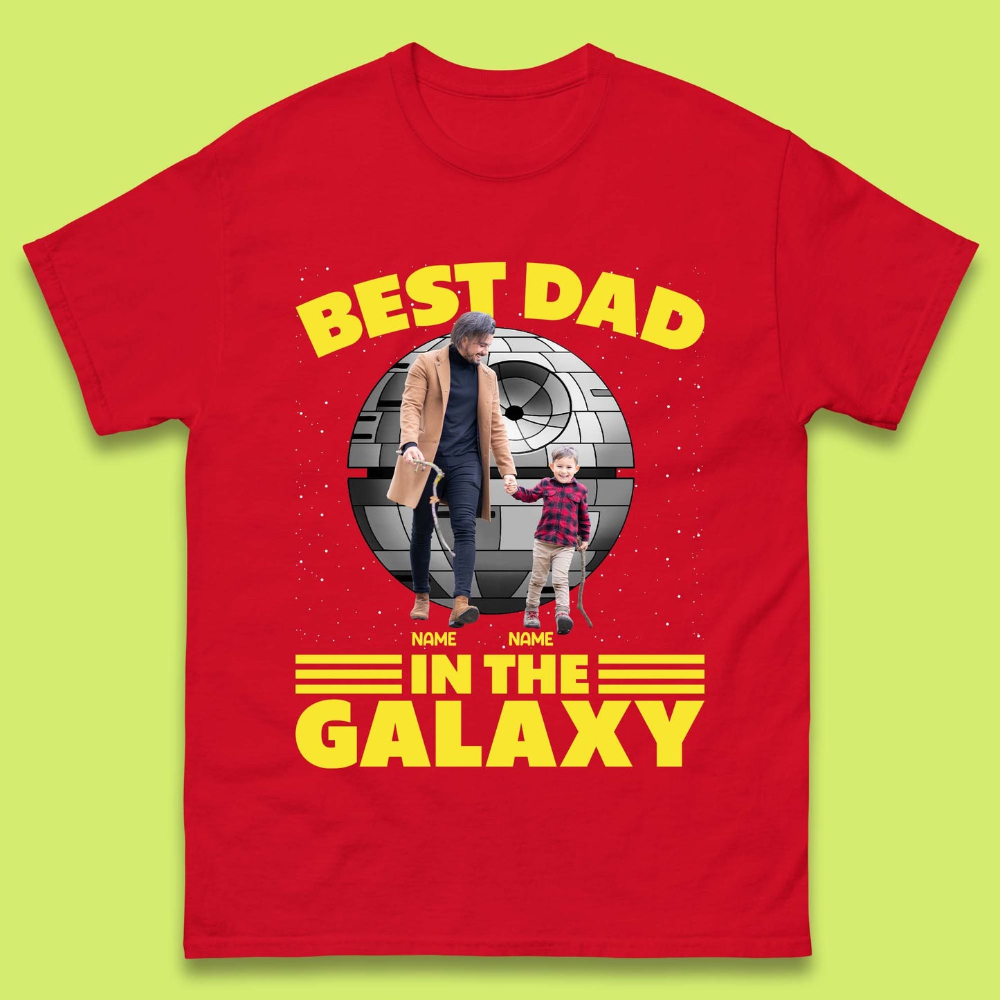 Personalised Best Dad In The Galaxy Mens T-Shirt