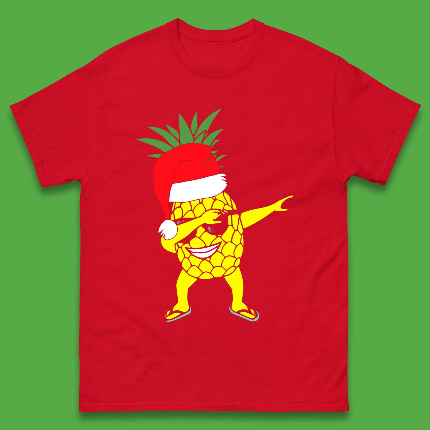 Dabbing Santa Pineapple Sunglasses Christmas In July Funny Santa Summer Vacation Xmas Mens Tee Top