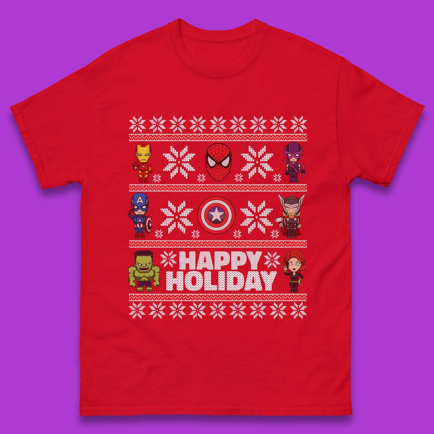 Avengers Superheroes Christmas Mens T-Shirt