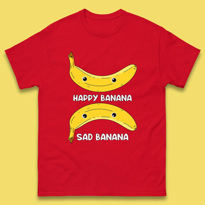 Happy Banana Sad Banana Funny Meme Pun Joke Smiling Face Mens Tee Top