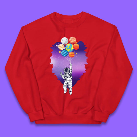 Astronaut Space Planets Balloons Kids Jumper
