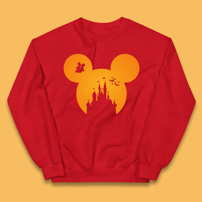 Disney Mickey Mouse Happy Halloween Disney Castle Halloween Scary Boo Flying Bats Kids Jumper