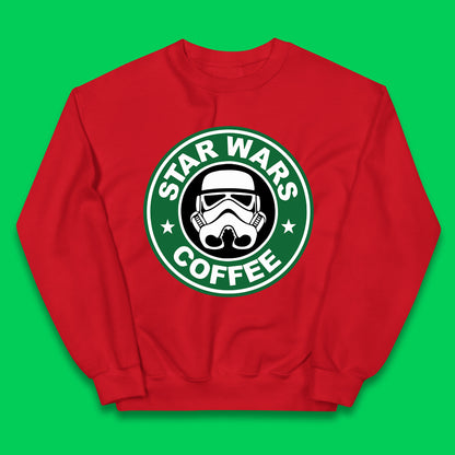 Star Wars Coffee Stormtrooper Sci-fi Action Adventure Movie Character Starbucks Coffee Spoof Star Wars 46th Anniversary Kids Jumper