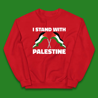 I Stand With Palestine Palestinian Flag Save Palestine Support Gaza Kids Jumper