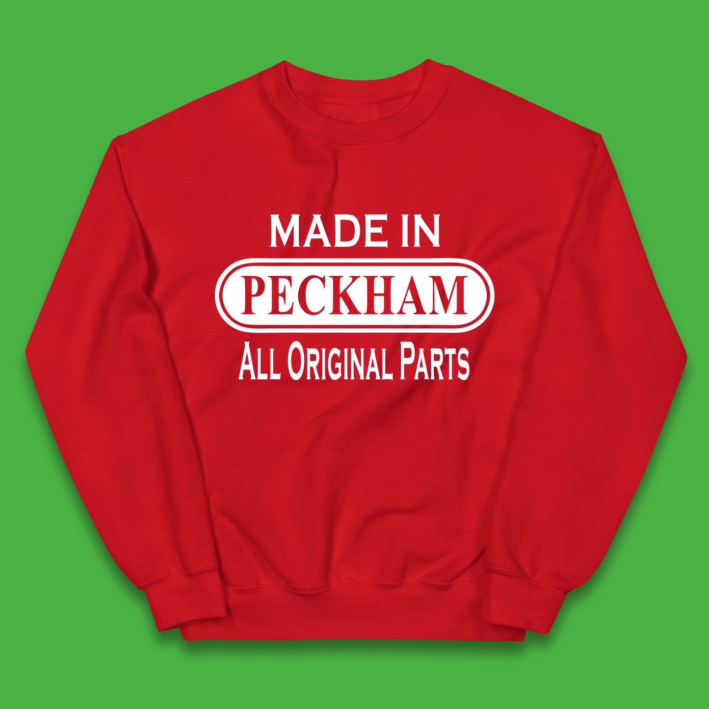 Made In Peckham All Original Parts Vintage Retro Birthday District In Southeast London, England Kids Jumper