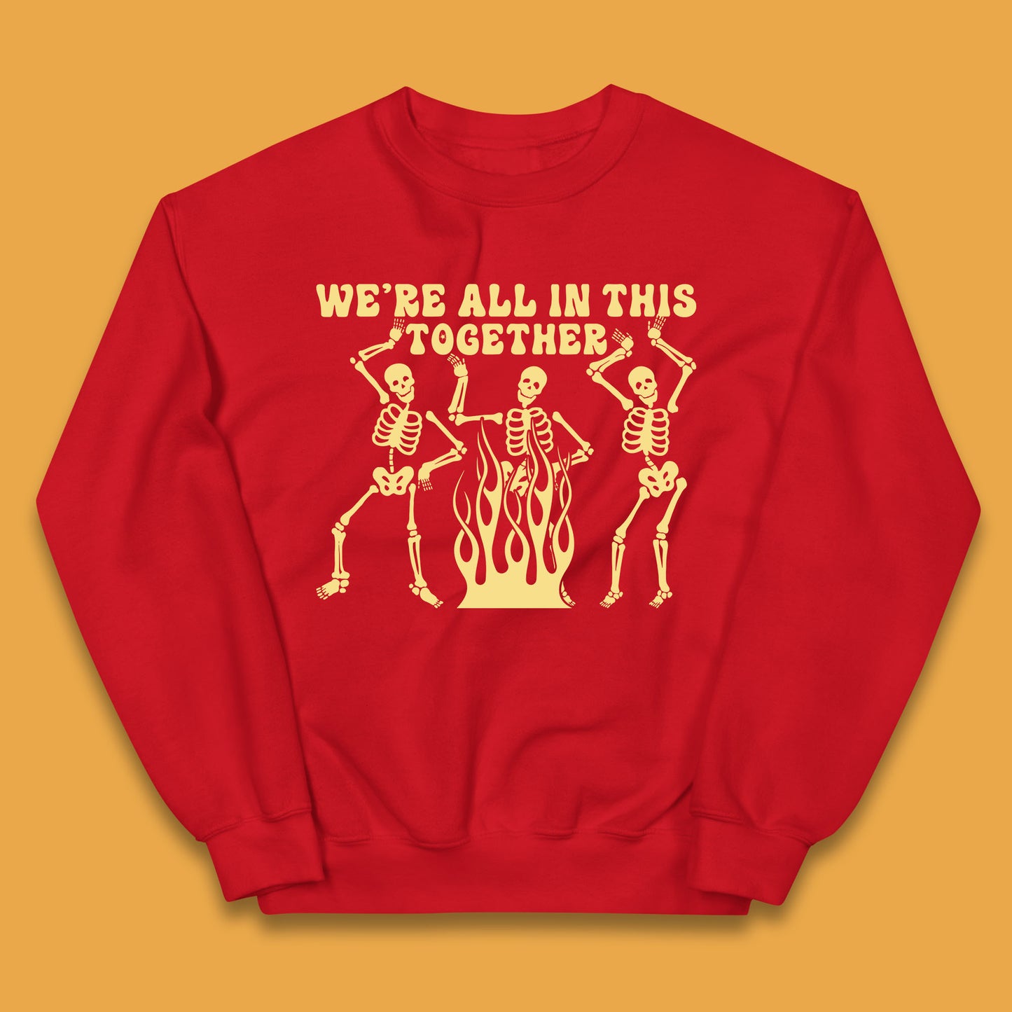 We're All In This Together Dancing Skeletons Halloween Day Spooky Season Kids Jumper