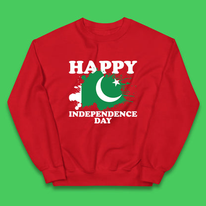 Happy Independence Day Pakistan 14th August Patriotic Pakistani Flag Kids Jumper