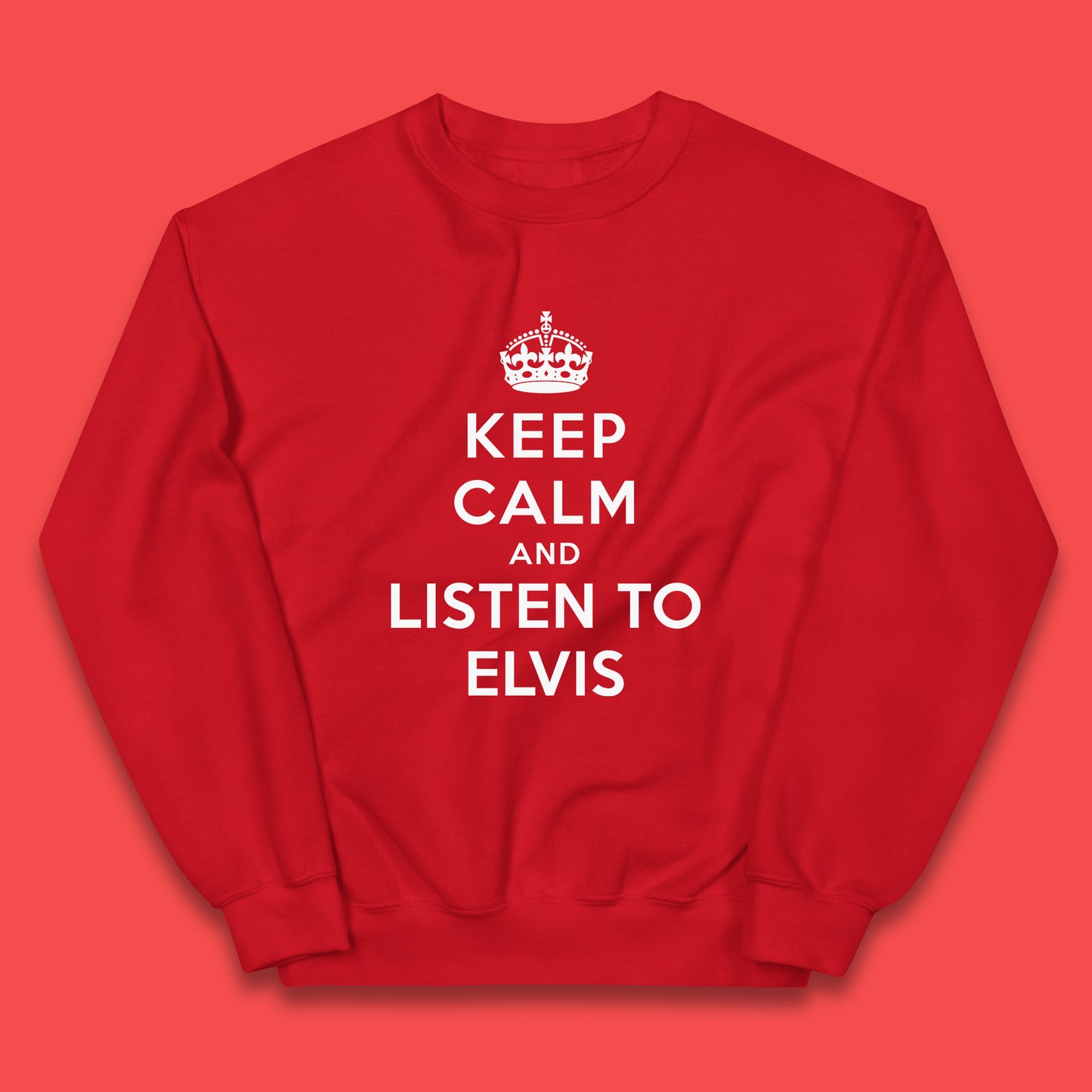 Keep Calm And Listen To Elvis American Singer Elvis Presley King Of Rock Kids Jumper