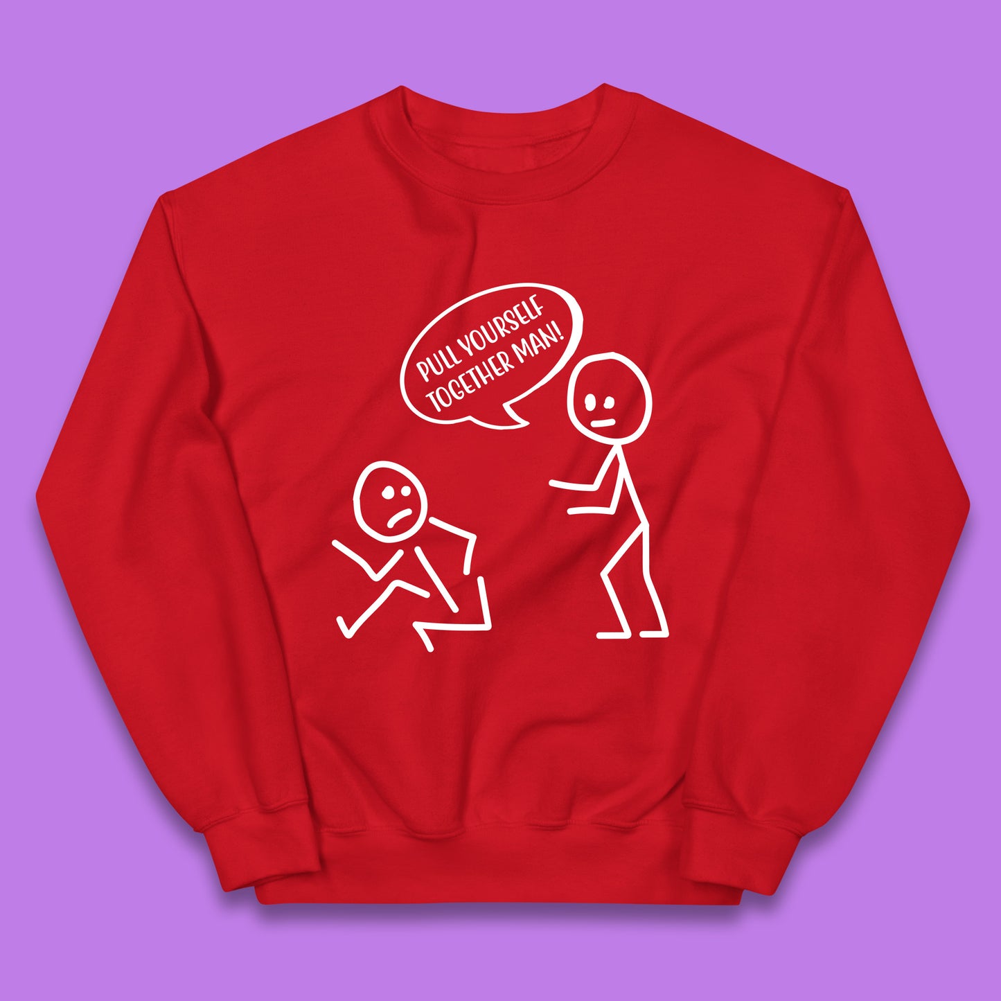 Pull Yourself Together Man! Novelty Sarcastic Funny Stick Figure Kids Jumper