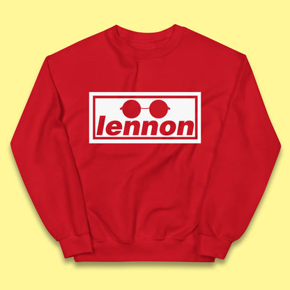 Lennon British Beatles Band John Lennon Singer Songwriter Musician Lennon Glasses Kids Jumper