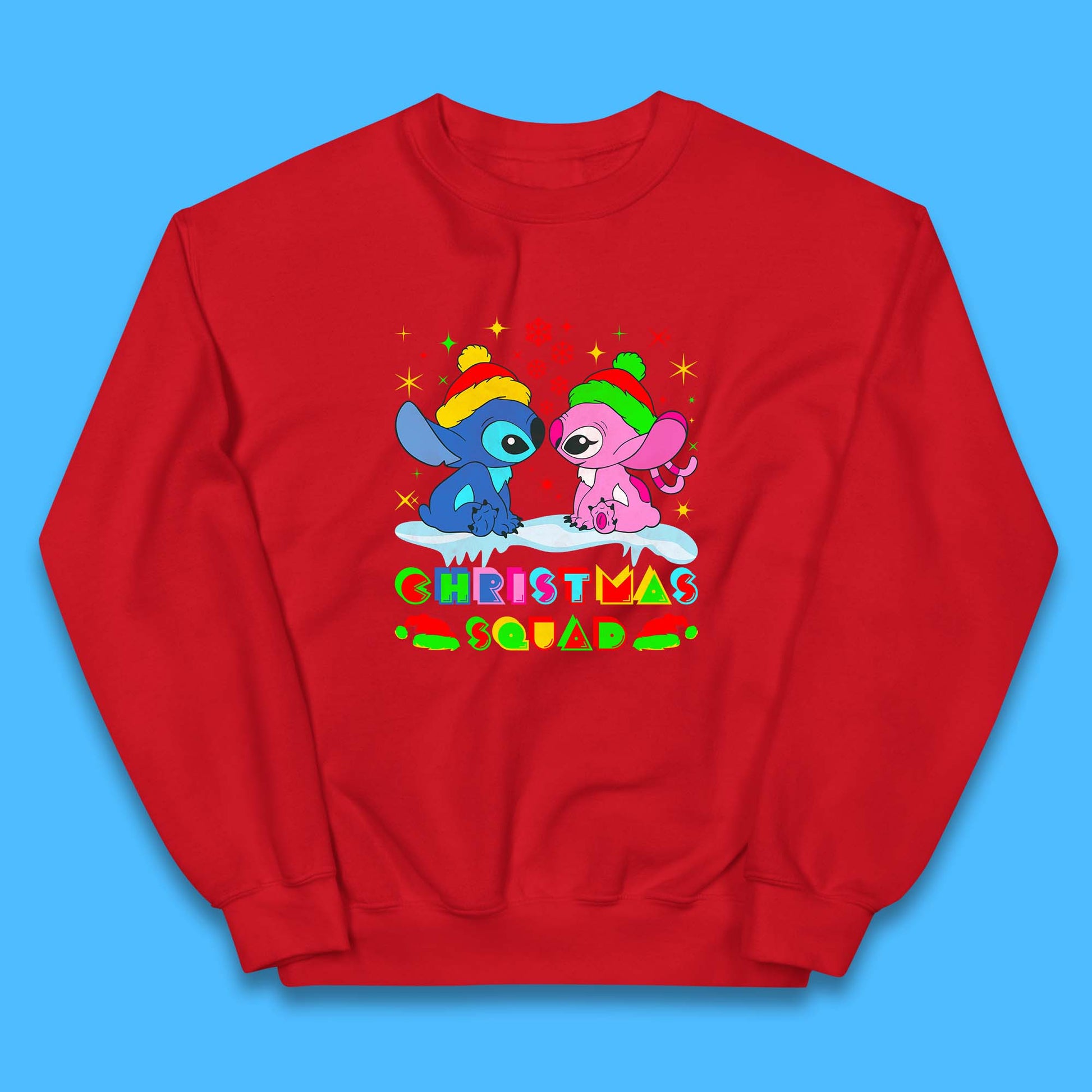 stitch and angel christmas jumper