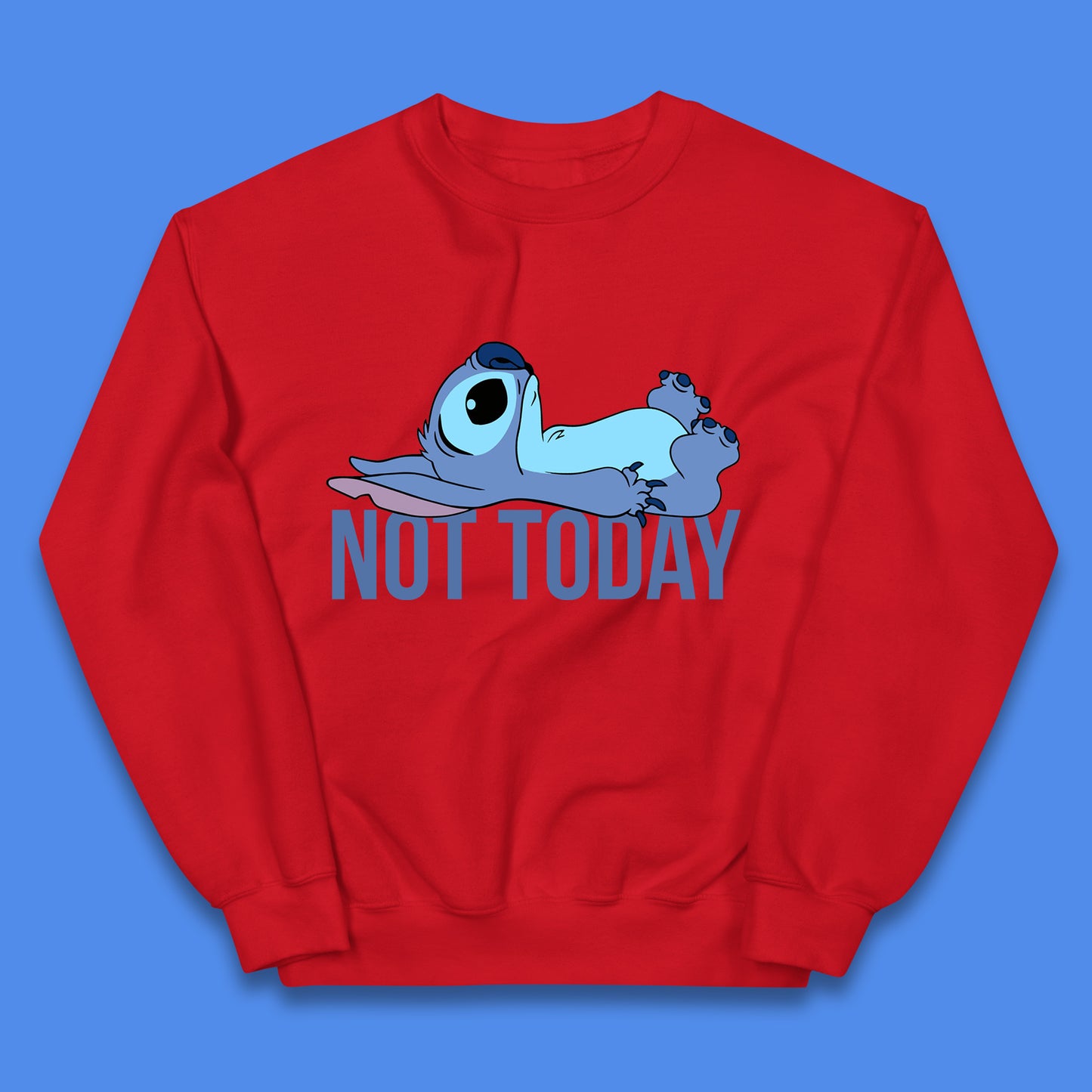 Lazzy Disney Ohana Not Today Laying Ohana Lilo & Stitich Disneyland Cartoon Character Walt Disney Kids Jumper