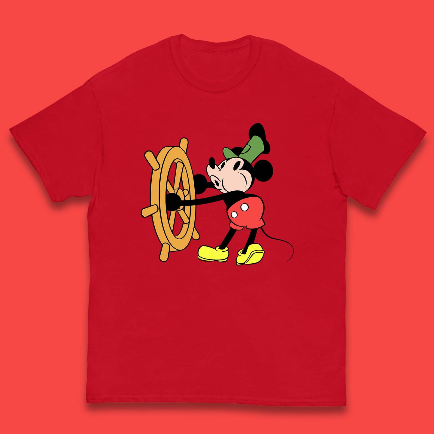 Classic Disney Mickey Mouse Steamboat Willie Disneyland Magic Kingdom Trip Kids T Shirt