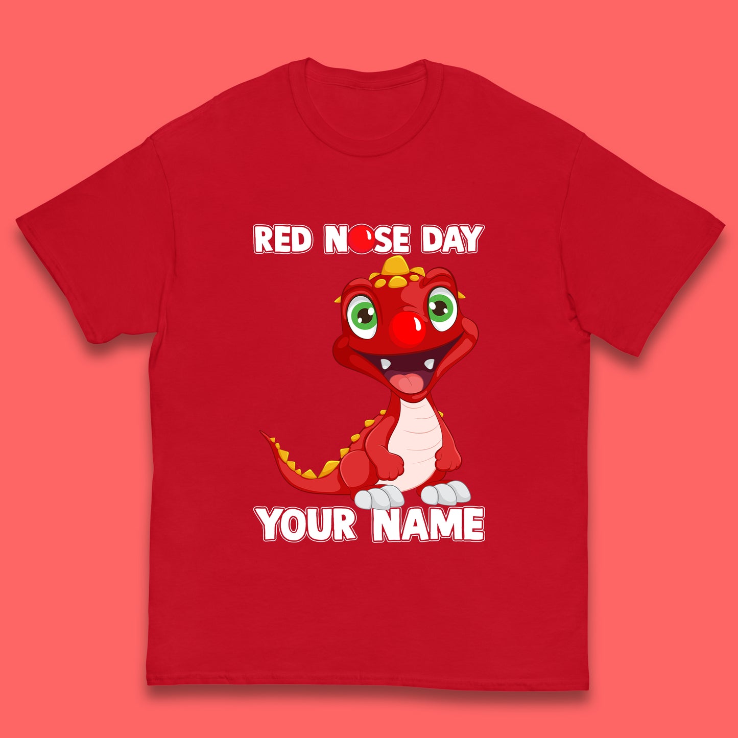 Personalised Red Nose Day Dragon Kids T-Shirt