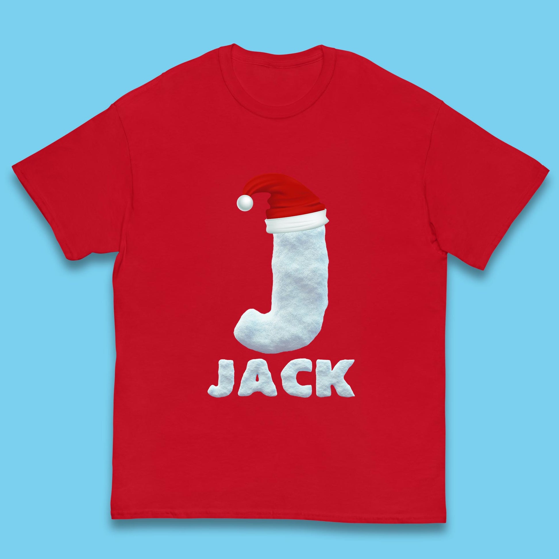 personalised snow style initial letter t shirt