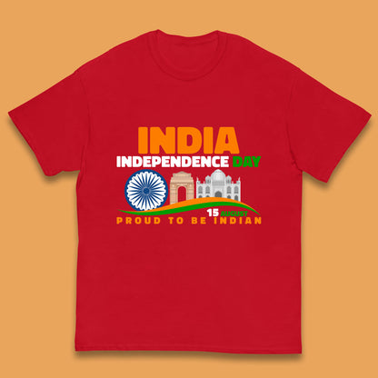 India Independence Day 15th August Proud To Be Indian Famous Monuments Of India Kids T Shirt