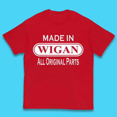 Made In Wigan All Original Parts Vintage Retro Birthday Town In Greater Manchester, England Gift Kids T Shirt