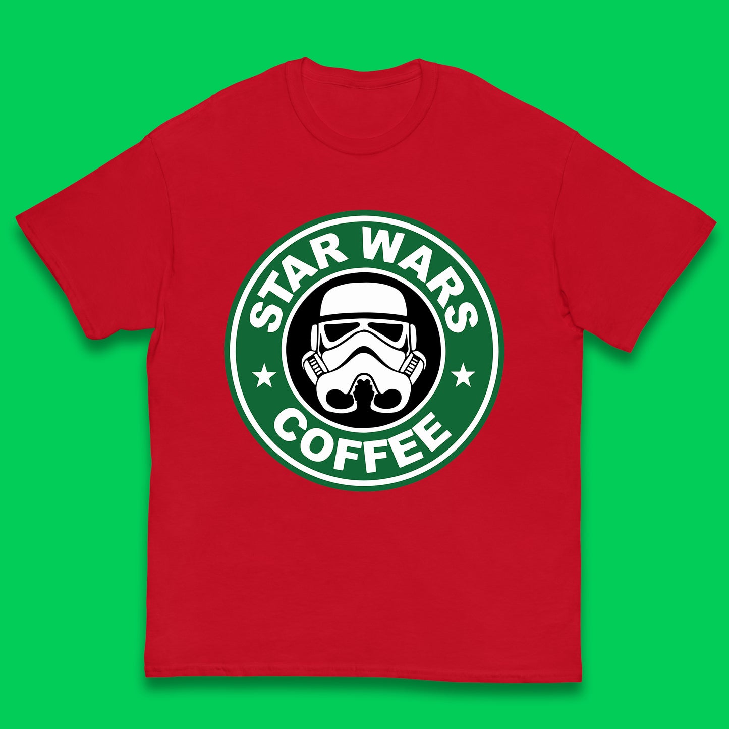 Star Wars Coffee Stormtrooper Sci-fi Action Adventure Movie Character Starbucks Coffee Spoof Star Wars 46th Anniversary Kids T Shirt