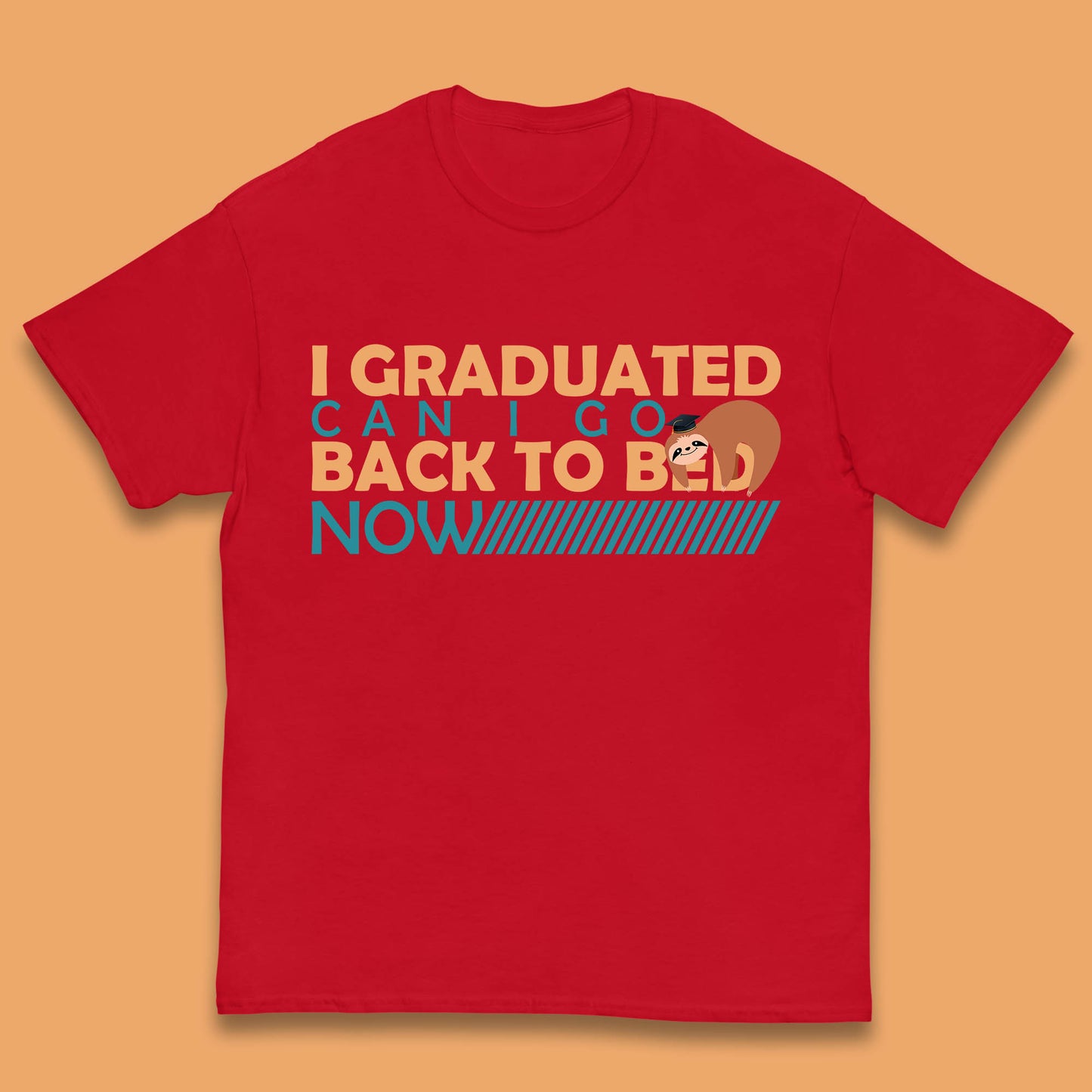 I Graduated Can I Go Back To Bed Now Funny Sleeping Sloth Graduation Kids T Shirt