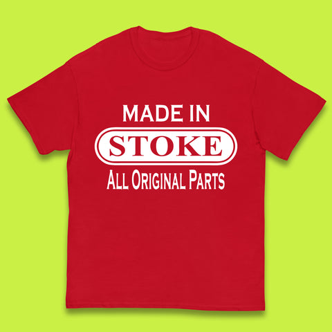 Made In Stoke All Original Parts Vintage Retro Birthday City In Staffordshire, England Kids T Shirt