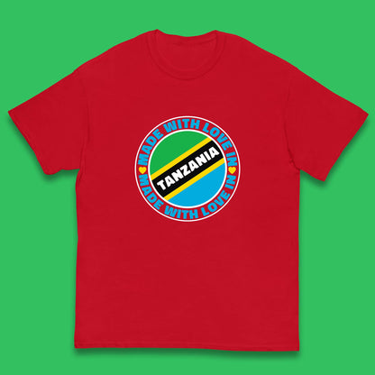 Made With Love In Tanzania Country In East Africa Tanzanian Africa Traveler Kids T Shirt