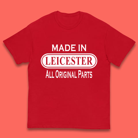 Made In Leicester All Original Parts Vintage Retro Birthday City in East Midlands, England Gift Kids T Shirt