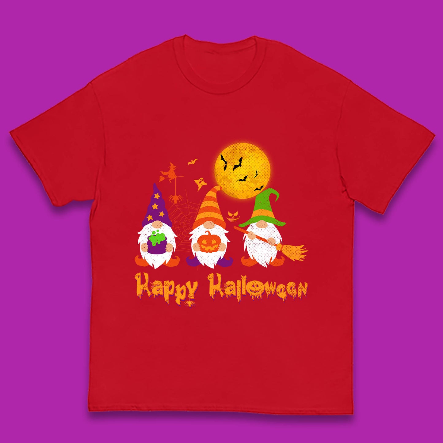 Happy Halloween Gnomies Spooky Witch Gnomes Scary Gnome Lover Kids T Shirt