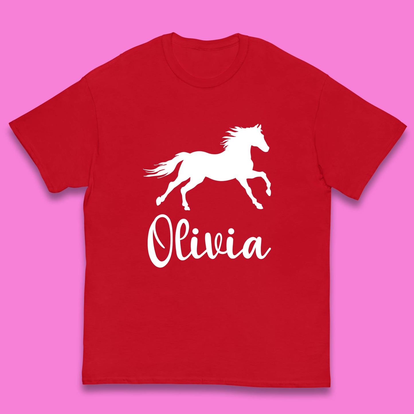 Personalised Running Unicorn Your Name Or Custom Text Horse & Pony Lover Magic Believer Kids T Shirt