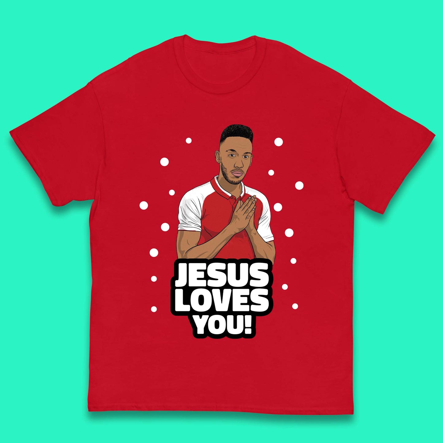 Jesus Loves You Footballer Christmas Kids T-Shirt