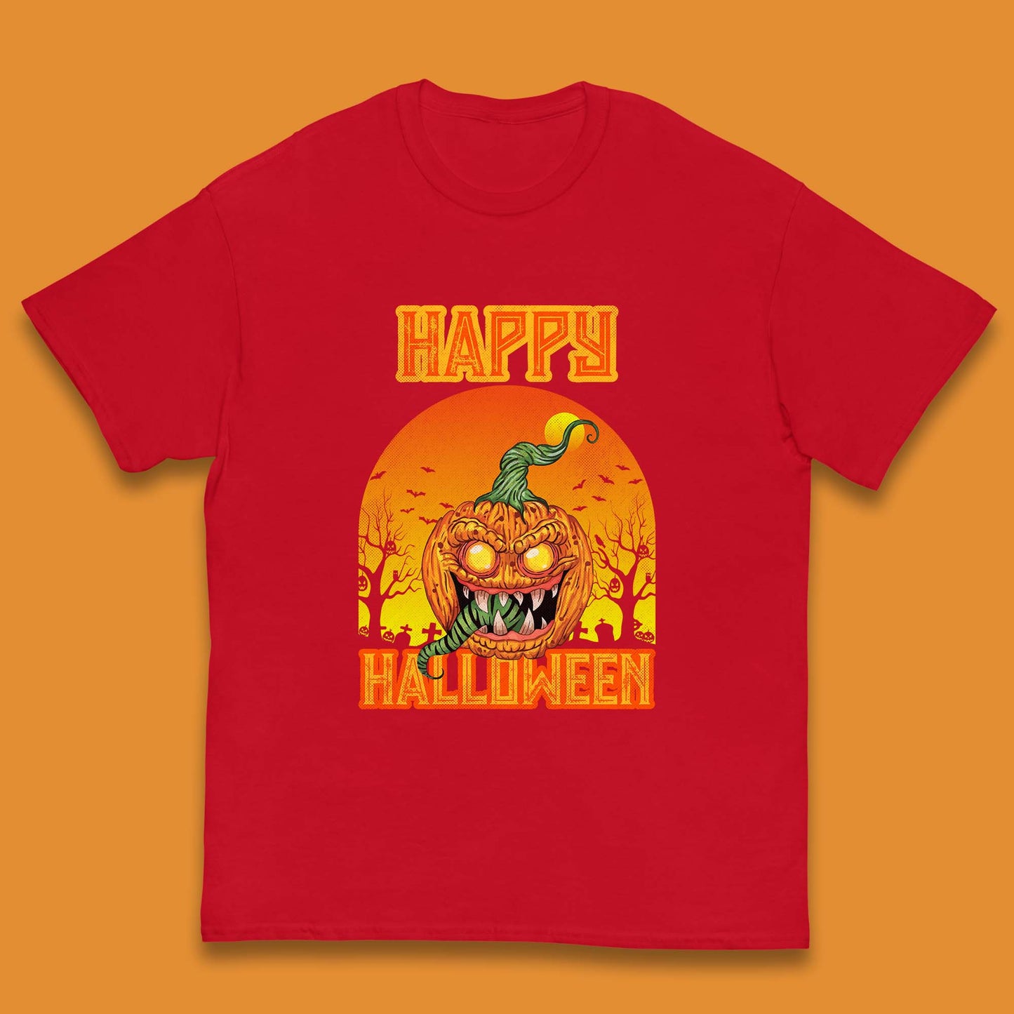 Happy Halloween Zombie Monster Pumpkin Jack-o-lantern Spooky Season Kids T Shirt