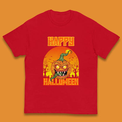 Happy Halloween Zombie Monster Pumpkin Jack-o-lantern Spooky Season Kids T Shirt