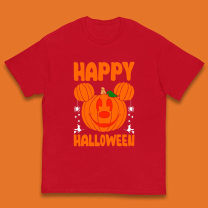 Happy Halloween Disney Mickey Mouse Jack-o-lantern Pumpkin Face Horror Scary Disney Trip Kids T Shirt