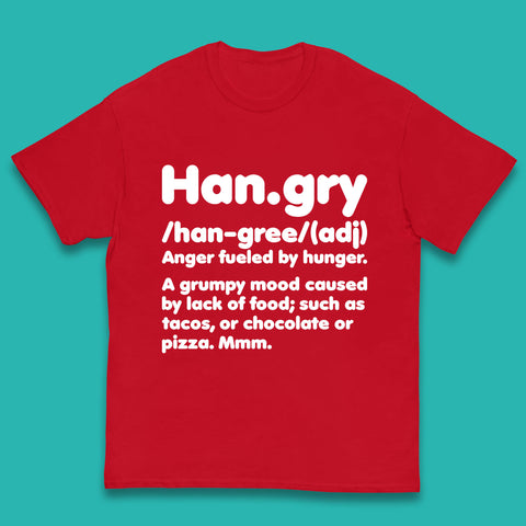 Hangry Definition Anger Fuled By Hunger Funny Kitchen Quote Kids T Shirt
