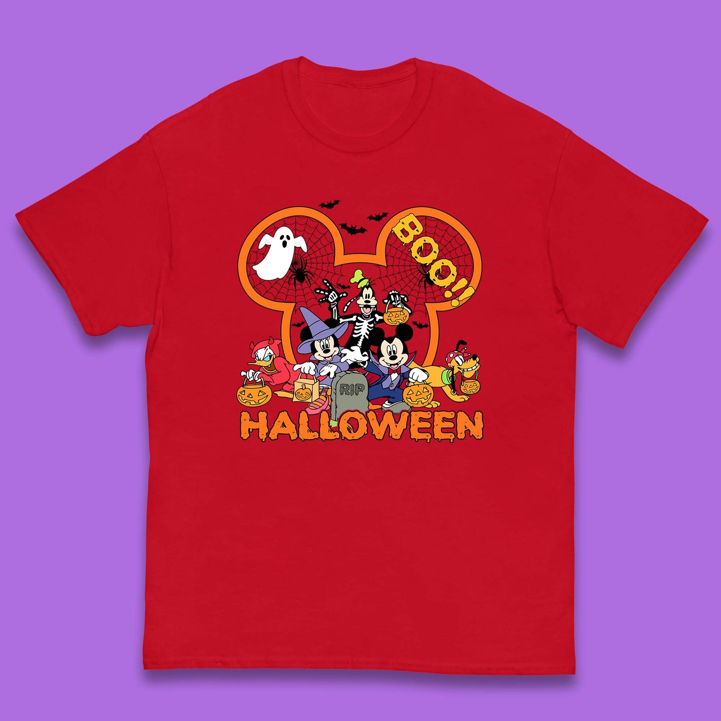 Disney Halloween Mickey Mouse Minnie Mouse Boo Ghost Friends Donald Duck Pluto Goofy Cartoon Disneyland Trip Kids T Shirt