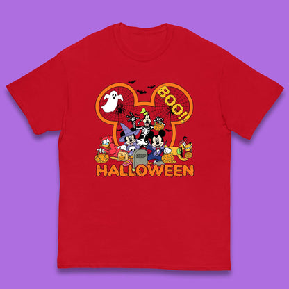 Disney Halloween Mickey Mouse Minnie Mouse Boo Ghost Friends Donald Duck Pluto Goofy Cartoon Disneyland Trip Kids T Shirt