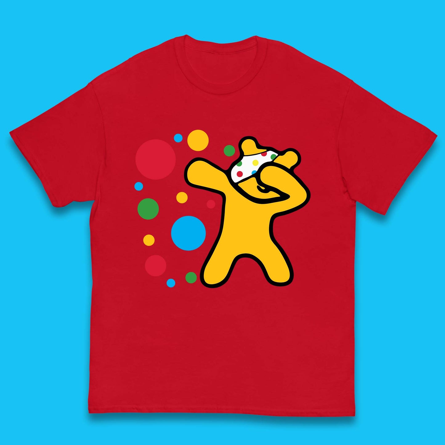 Dabbing Spotty Pudsey Bear Children In Need Dab Dance Spotty Day Donation Kids T Shirt