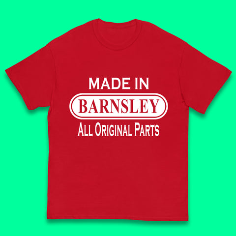 Made In Barnsley All Original Parts Vintage Retro Birthday Town In South Yorkshire, England Gift Kids T Shirt