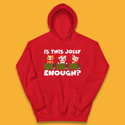 Personalised Is This Jolly Enough Christmas Cats Your Cat Names Xmas Kids Hoodie