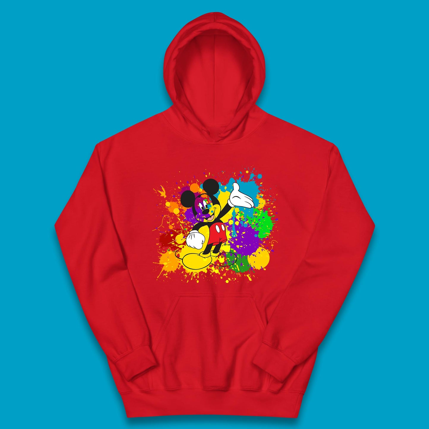 Abstract Paint Splashing On Disney Mickey Mouse Disneyland Trip Kids Hoodie