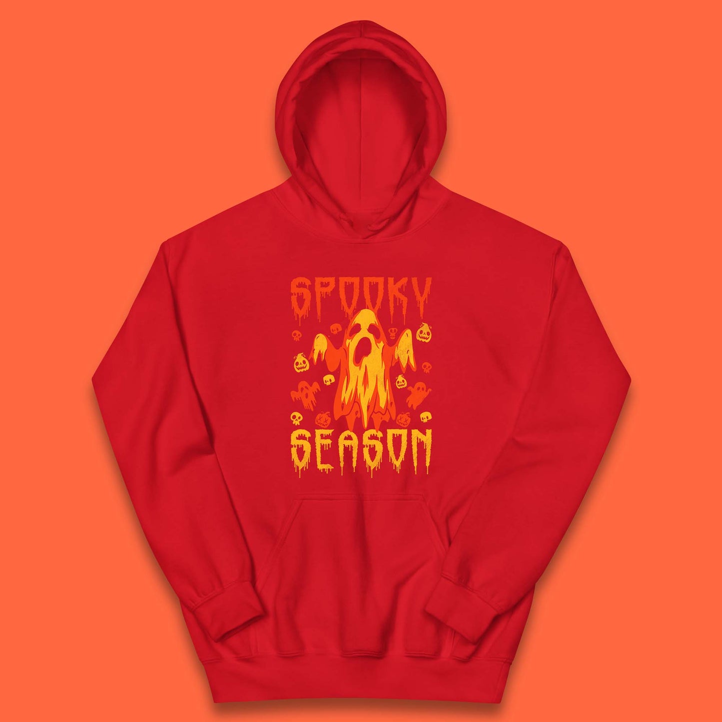 Spooky Season Halloween Ugly Scary Boo Ghost Halloween Vibes Kids Hoodie