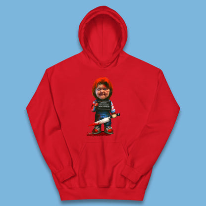 Chucky Mug Shot Russian Police Dept Hasbulla Magomedov Chucky Mini Khabib Inspired Halloween Horror Movie Good Guy Chucky Kids Hoodie