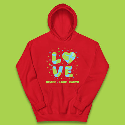 Peace Love Earth Environmental Climate Change Save The Earth Kids Hoodie