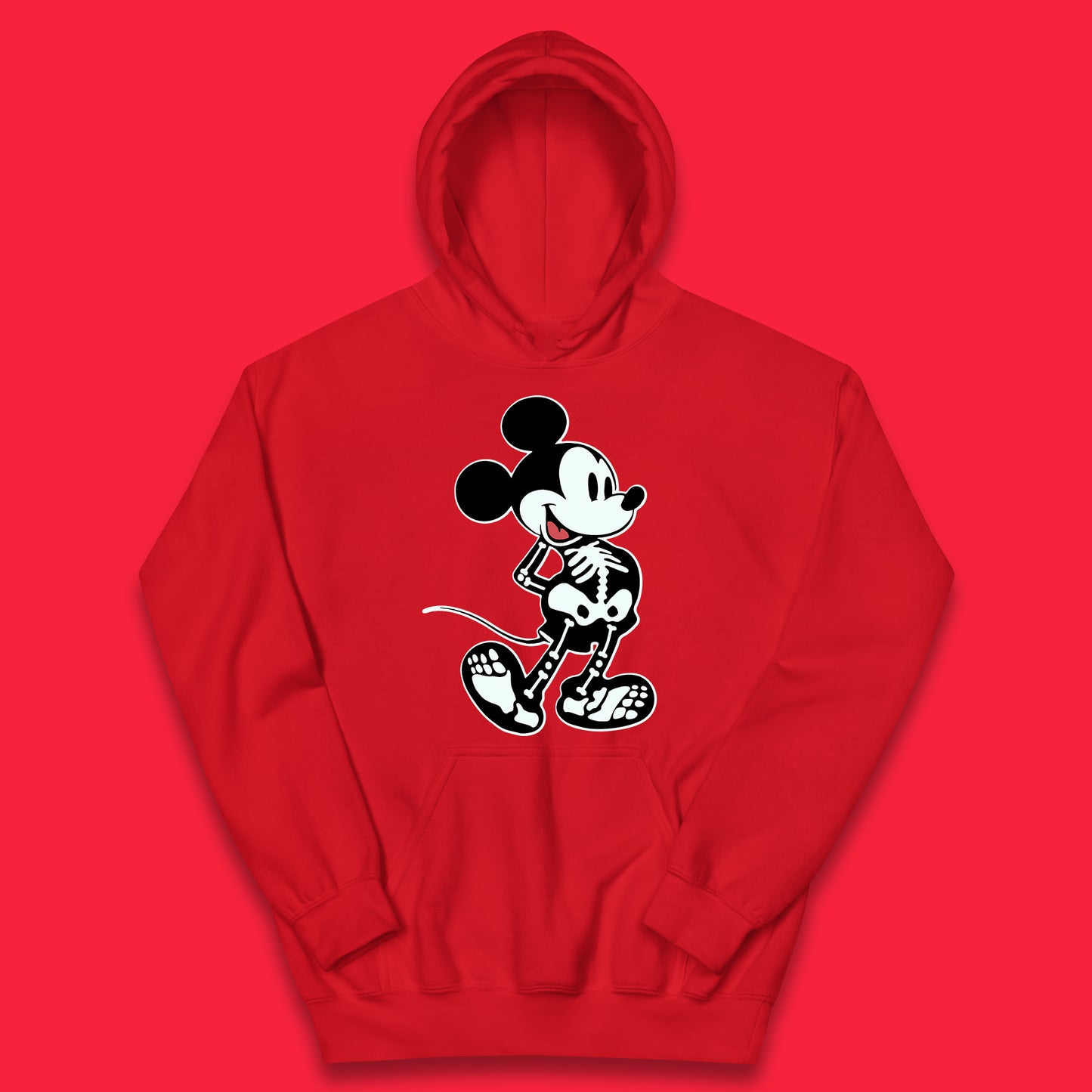 Disney Mickey Mouse Skeleton Funny Horror Scary Cartoon Character Mickey Skull Disneyland Vacation Trip Disney World Kids Hoodie