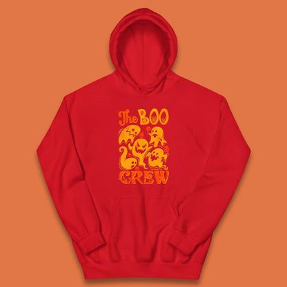 The Boo Crew Halloween Horror Scary Boo Ghost Squad Spooky Vibes Kids Hoodie