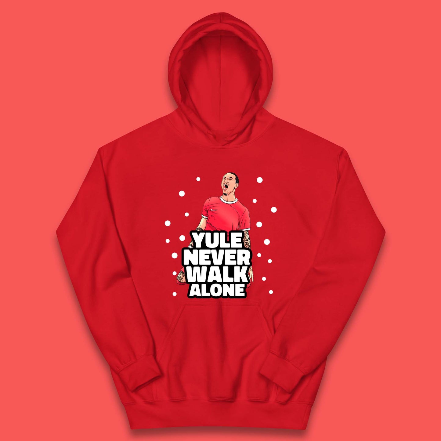 Yule Never Walk Alone Footballer Christmas Kids Hoodie