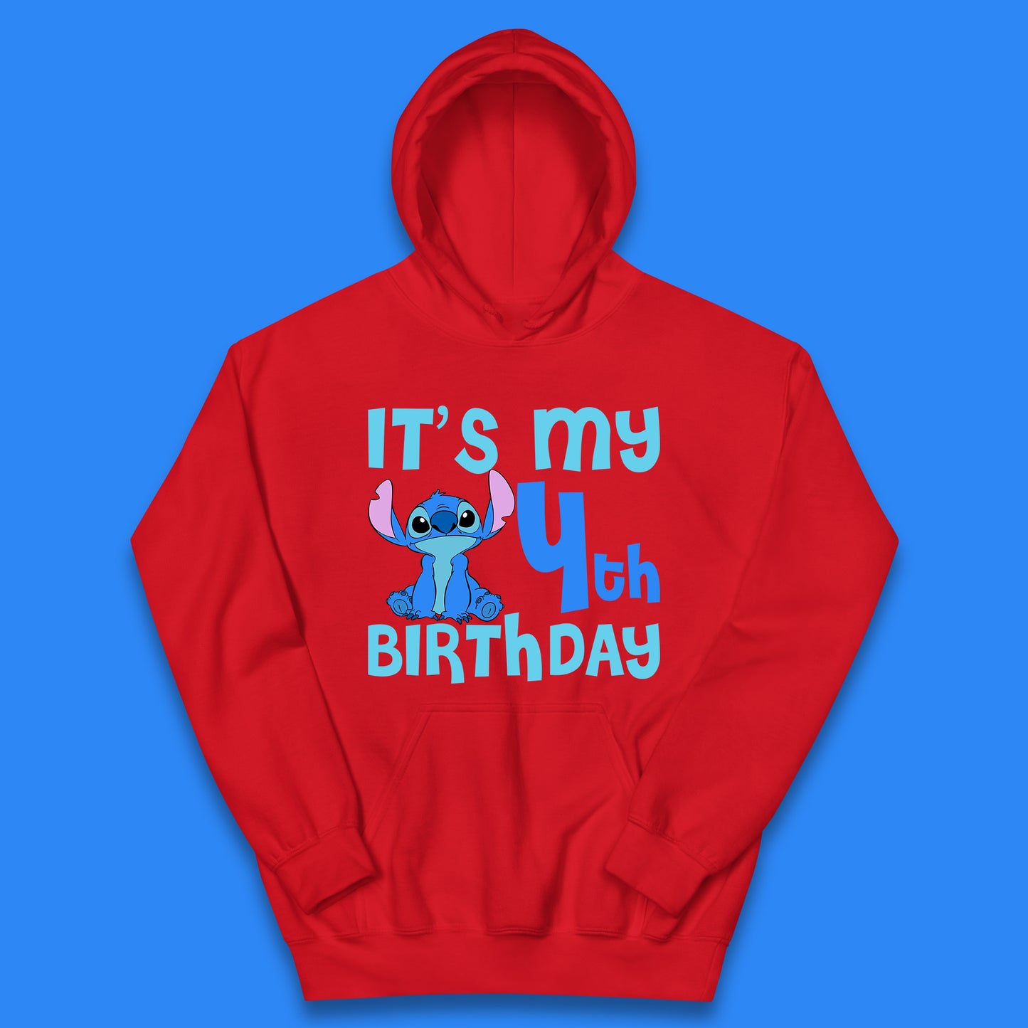 Personalised It's My Birthday Disney Stitch Custom Birthday Year Lilo & Stitch Birthday Party Kids Hoodie