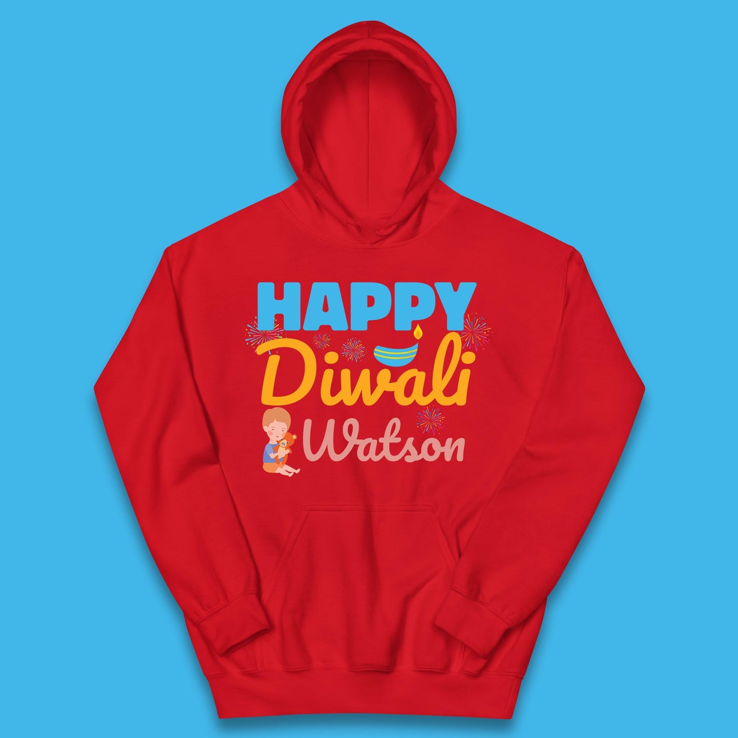 Personalised Happy Diwali Festival Of Lights Your Name Indian Diwali Holiday Celebration Kids Hoodie