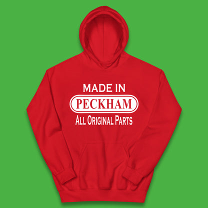 Made In Peckham All Original Parts Vintage Retro Birthday District In Southeast London, England Kids Hoodie