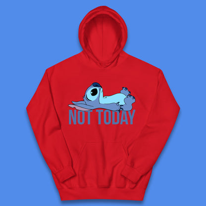 Lazzy Disney Ohana Not Today Laying Ohana Lilo & Stitich Disneyland Cartoon Character Walt Disney Kids Hoodie